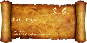 Kuli Olga névjegykártya
