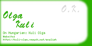 olga kuli business card